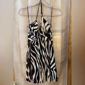 Express halter dress with adjustable tie